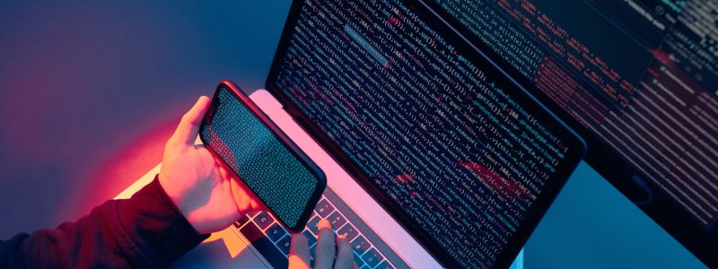 Man using computer and programming to break code. Cyber security threat. Internet and network security. Stealing private information. Person using technology to steal password and private data. Cyber attack crime Man using computer and programming to break code. Cyber security threat. Internet and network security. Stealing private information. Person using technology to steal password and private data. Cyber attack crime